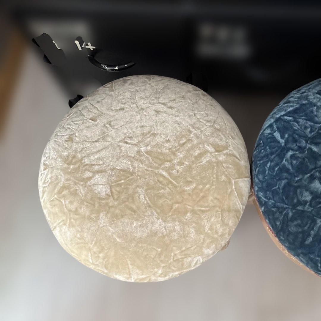 フットスツール　色褪せなし　美品　ベルベット　2脚セット　アフタヌーンティー
