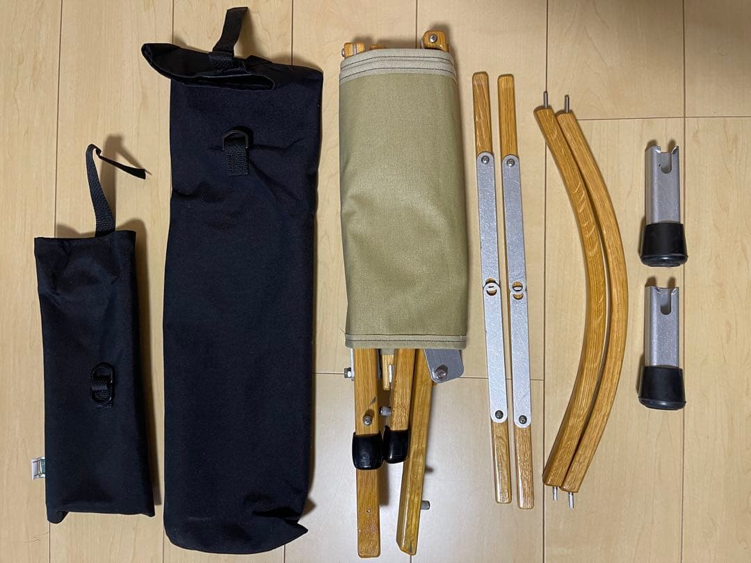 【キバヤン】カーミットチェア　レッグエクステンション　ベージュ　収納袋あり