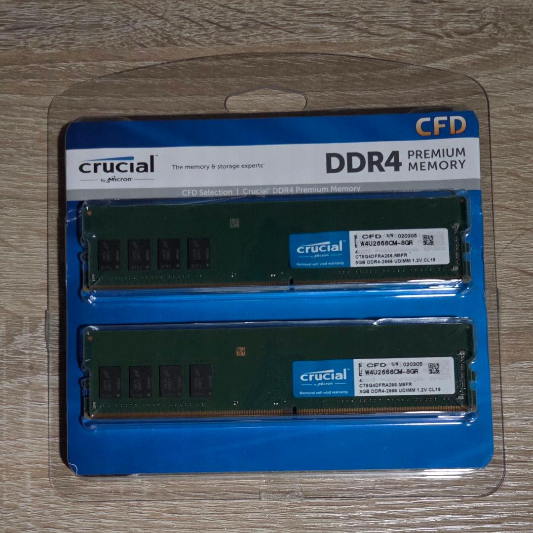 Crucial メモリ 16GB(8GBx2枚) DDR4 2666 MHz