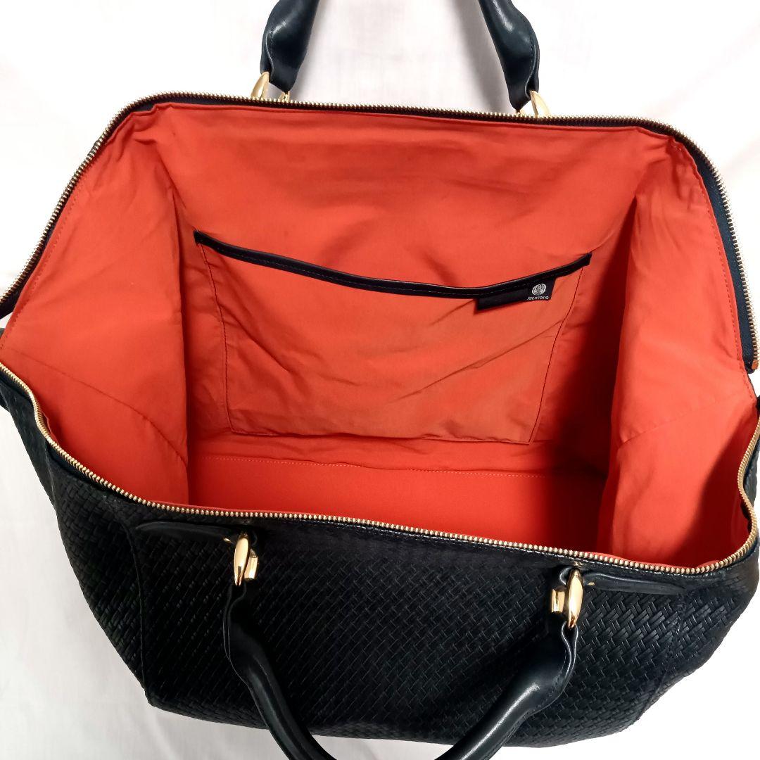 廃盤希少美品 フラソリティ 日本製 ボストンバッグ ショルダースト付き 紺色本革