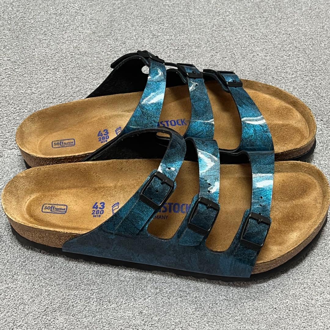 メタリック調ブルー/3バックル/ドイツ製 43 BIRKENSTOCK