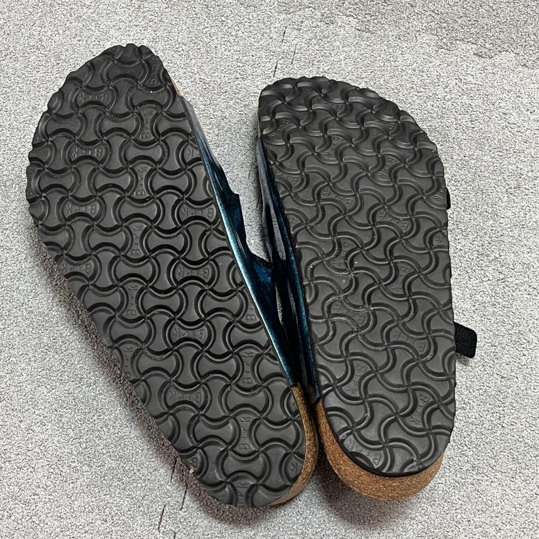 メタリック調ブルー/3バックル/ドイツ製 43 BIRKENSTOCK
