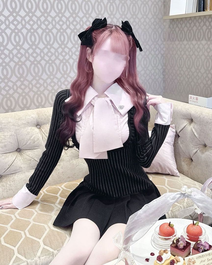 ℋ*様 HONEY MEW リボンブラウスドッキングワンピース