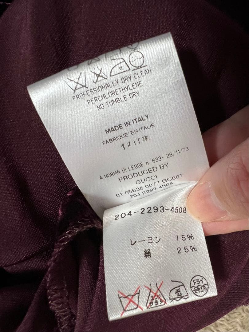 GUCCI ハイネック　ベロア　タイトワンピース