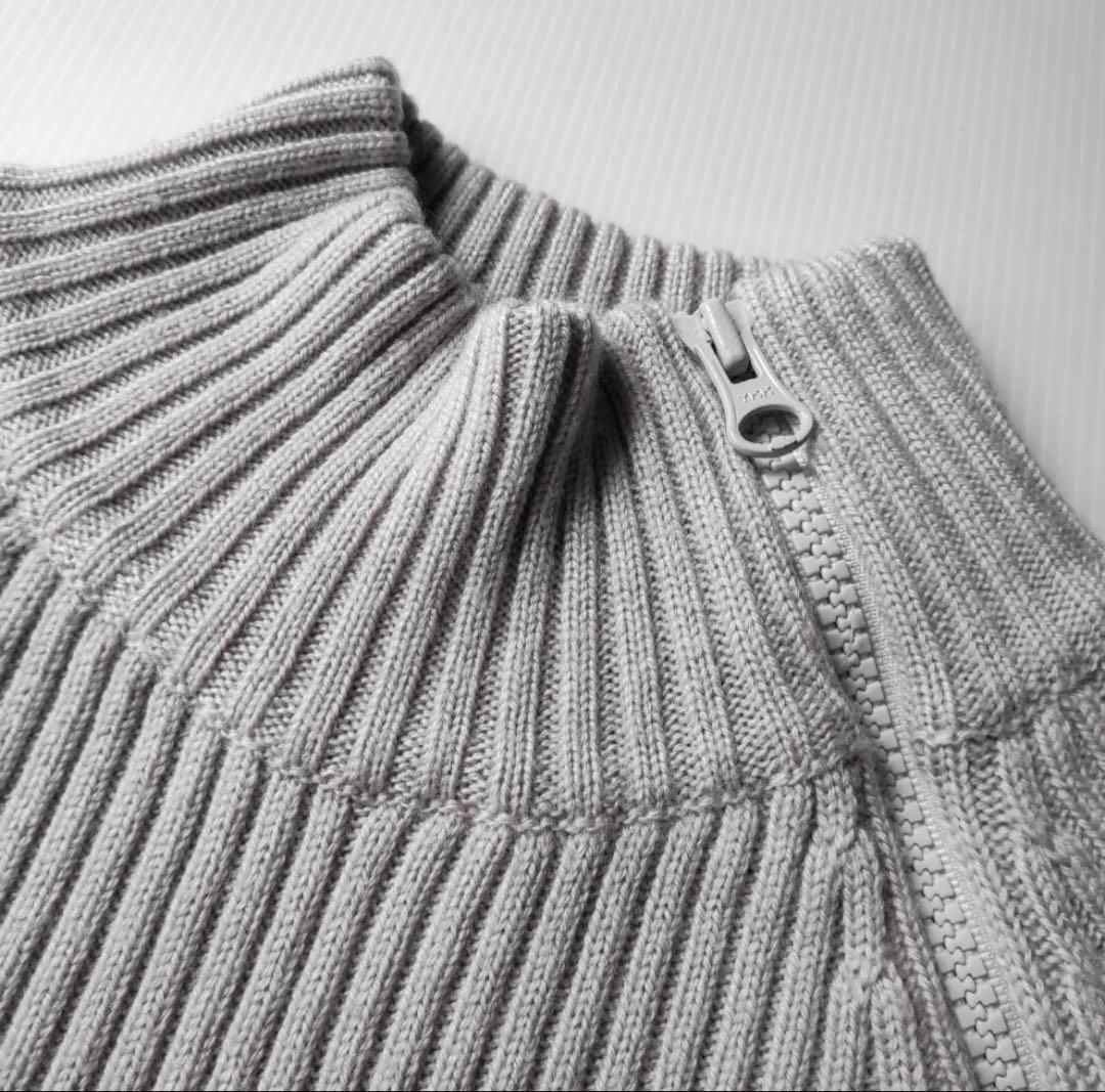 【正規品】EMPORIO ARMANI グレー ハイネックセーター 48 ジップ