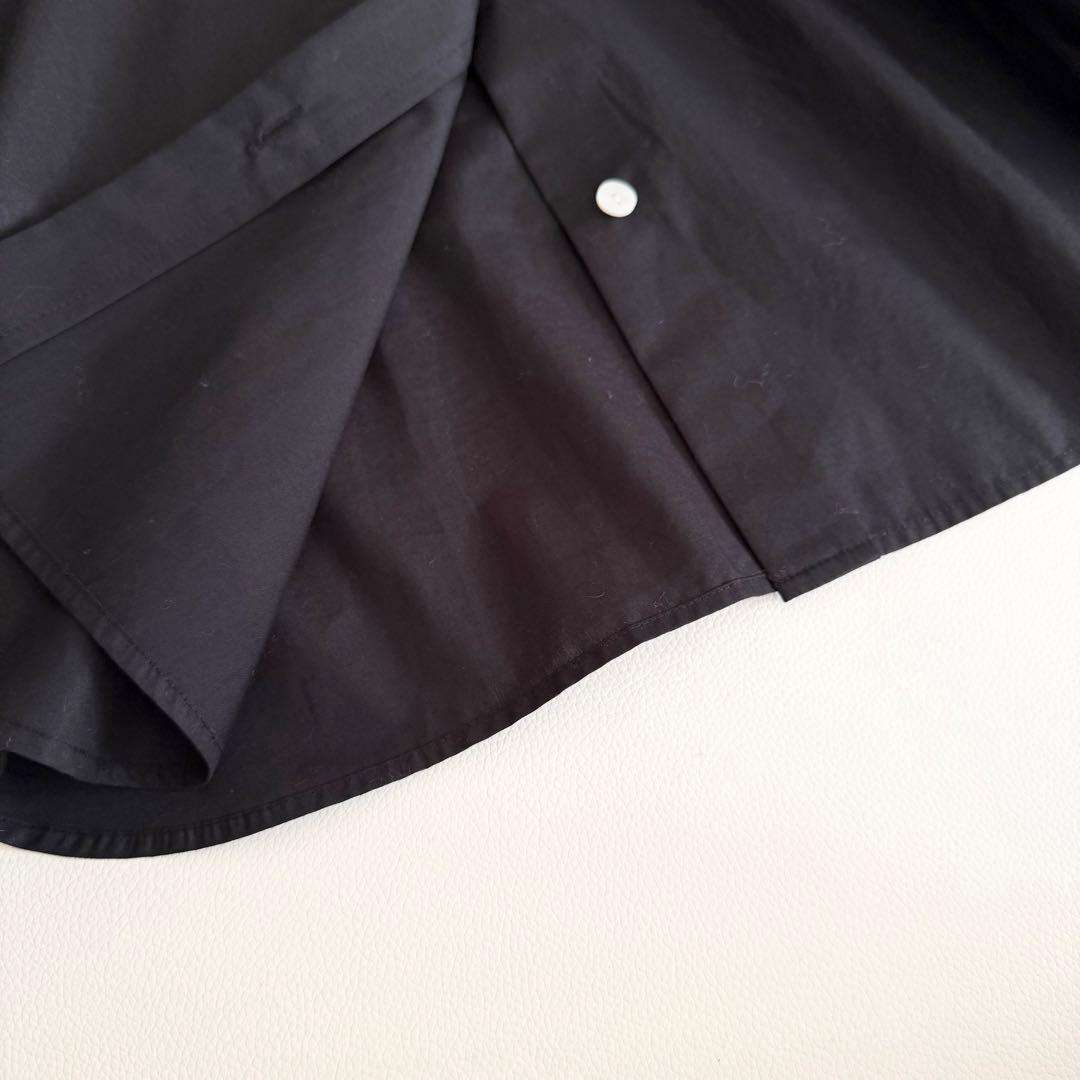 リムアーク　ブラック長袖シャツ ギャザー入り