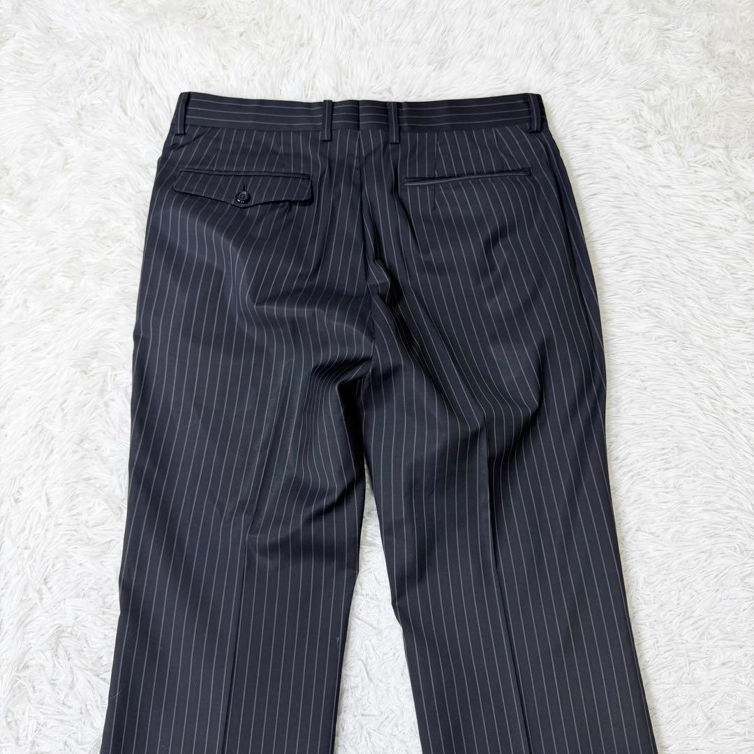 【高級/伊製生地】メンズビギ セットアップ スーツ SUPER 110'S 紺