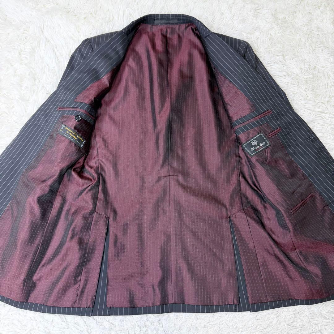 【高級/伊製生地】メンズビギ セットアップ スーツ SUPER 110'S 紺