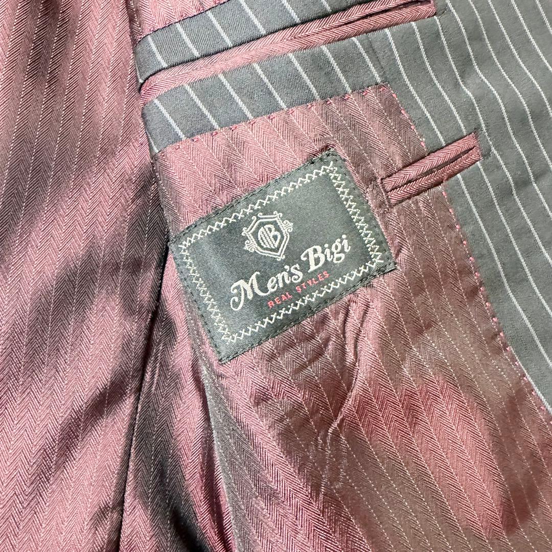 【高級/伊製生地】メンズビギ セットアップ スーツ SUPER 110'S 紺