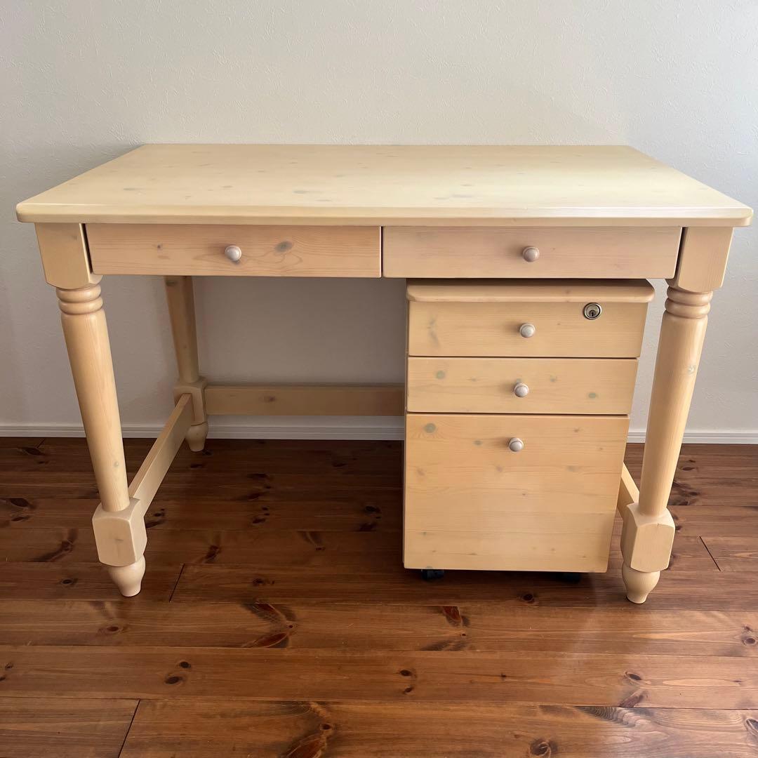 学習机　ナチュラル　木製　脇机