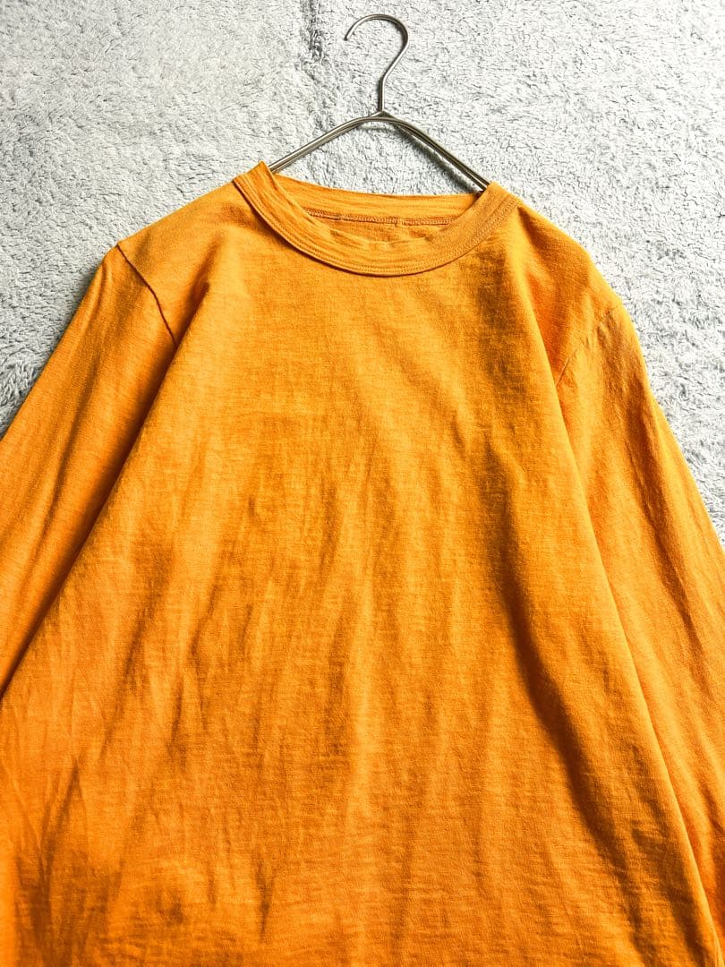 【45R】45rpm 綿100% 天竺の四角Tシャツ クルーネック オレンジ 2
