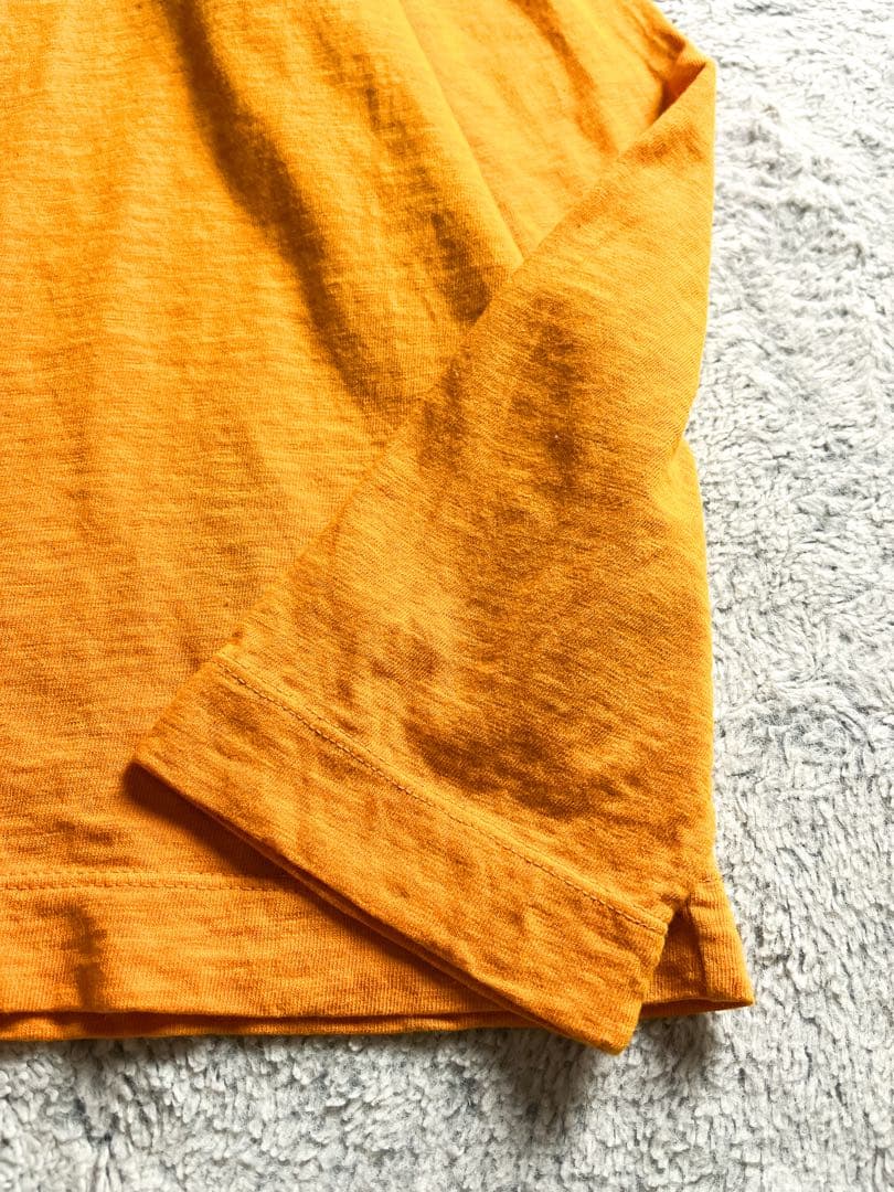 【45R】45rpm 綿100% 天竺の四角Tシャツ クルーネック オレンジ 2