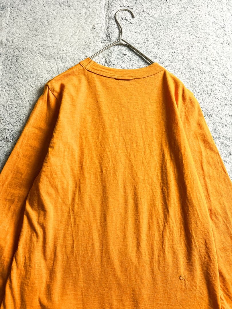 【45R】45rpm 綿100% 天竺の四角Tシャツ クルーネック オレンジ 2