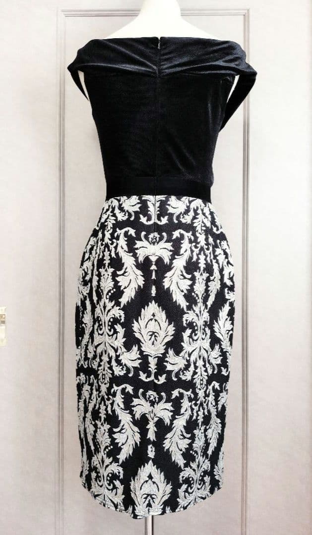 【TADASHI SHOJI】ベルベット×ジャガード ワンピース ドレス☆