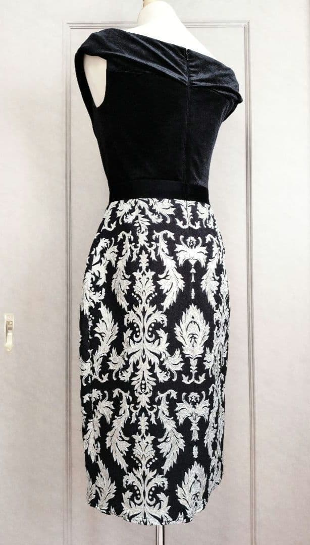 【TADASHI SHOJI】ベルベット×ジャガード ワンピース ドレス☆