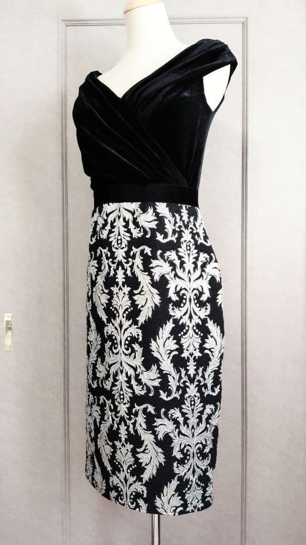 【TADASHI SHOJI】ベルベット×ジャガード ワンピース ドレス☆