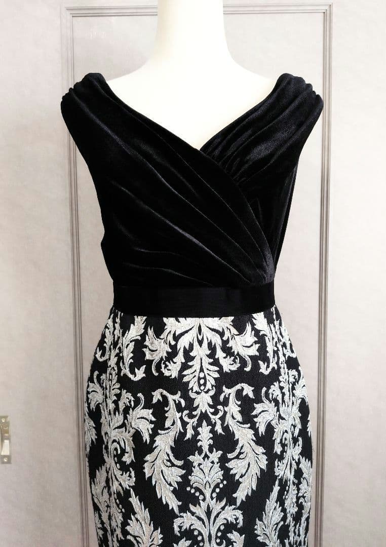 【TADASHI SHOJI】ベルベット×ジャガード ワンピース ドレス☆
