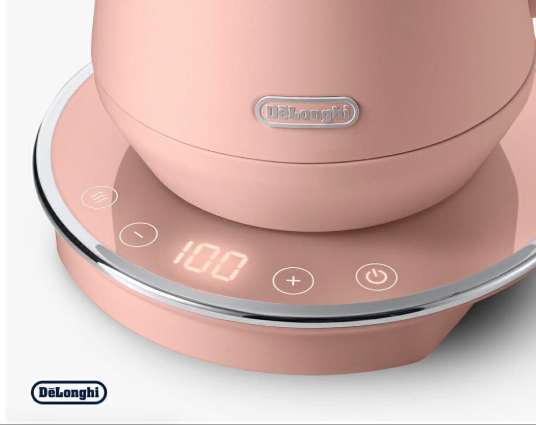 【新品未使用】デロンギ 電気ケトルエクレティカ 0.8L温度調節 保温 ピンク