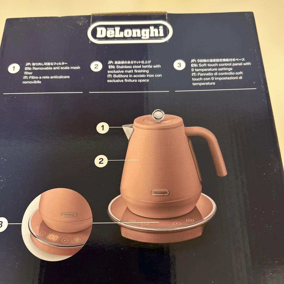 【新品未使用】デロンギ 電気ケトルエクレティカ 0.8L温度調節 保温 ピンク