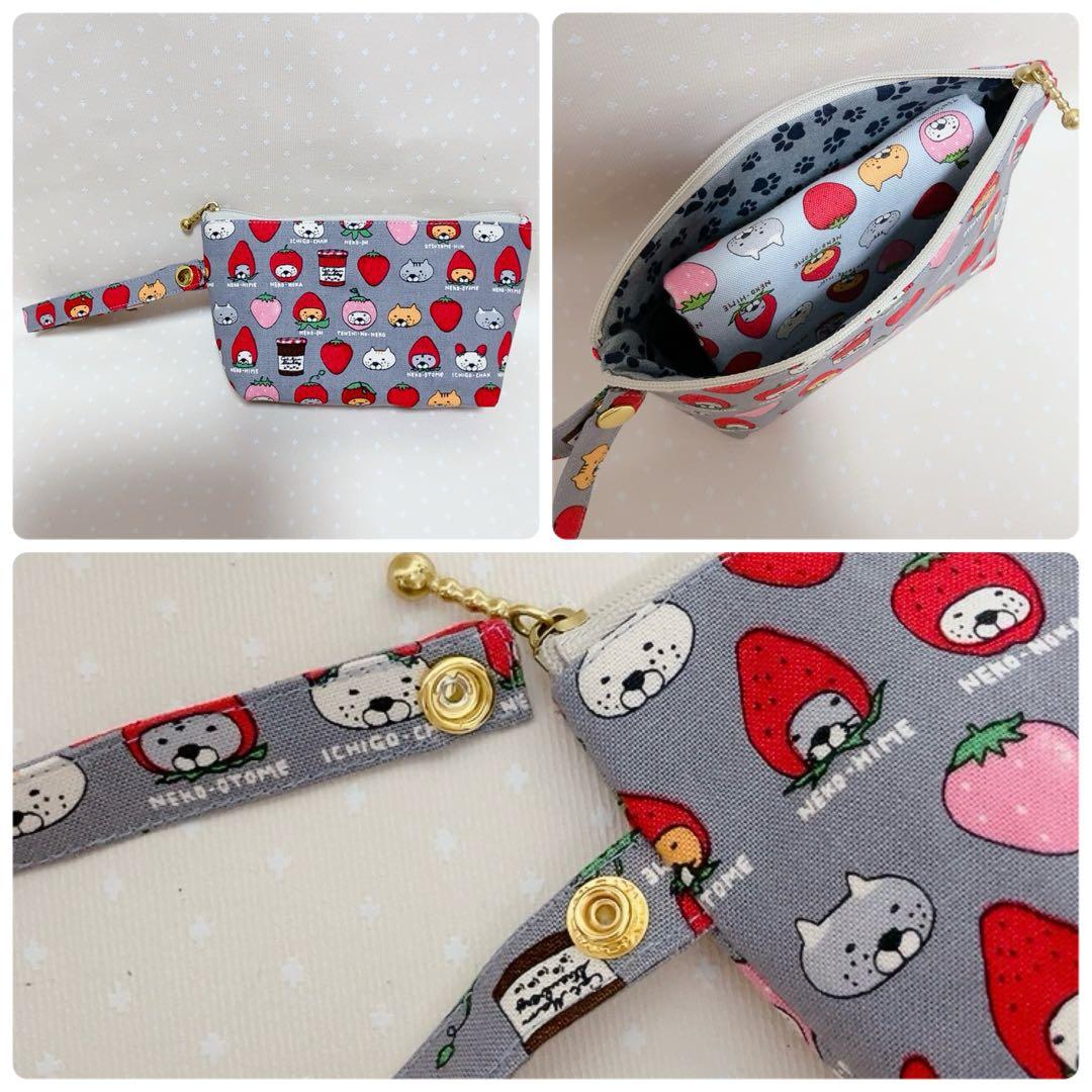 chibinyanco。 テントポーチ エコバッグ ねこ生地パッチワーク