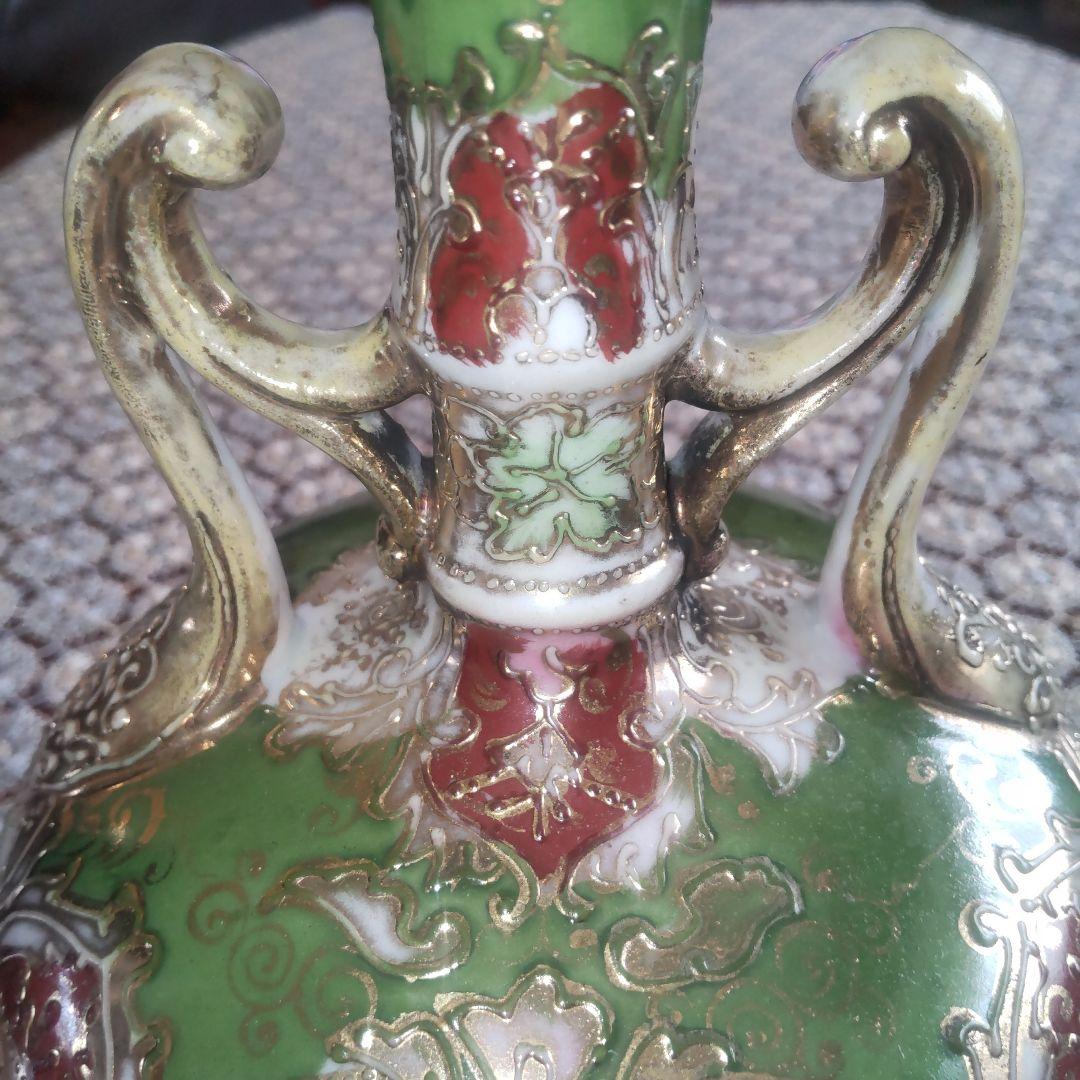 宮*浩様 アンティーク オールドニッポン アールヌーボー様式 薔薇紋 金盛り 花