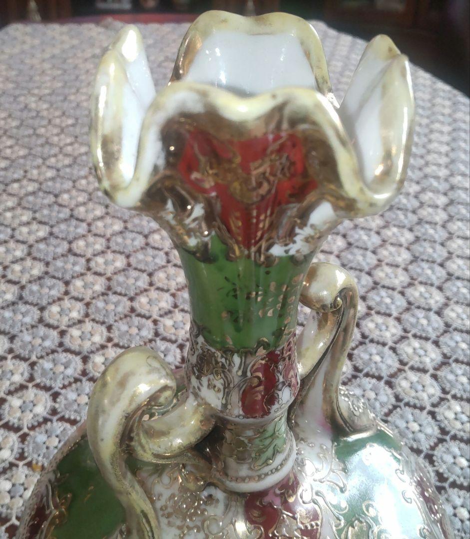 宮*浩様 アンティーク オールドニッポン アールヌーボー様式 薔薇紋 金盛り 花