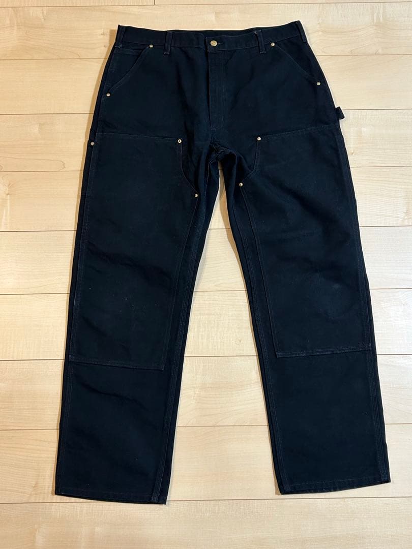 Carhartt/カーハート★USA製/黒/ブラックダブルニー/W38/L32