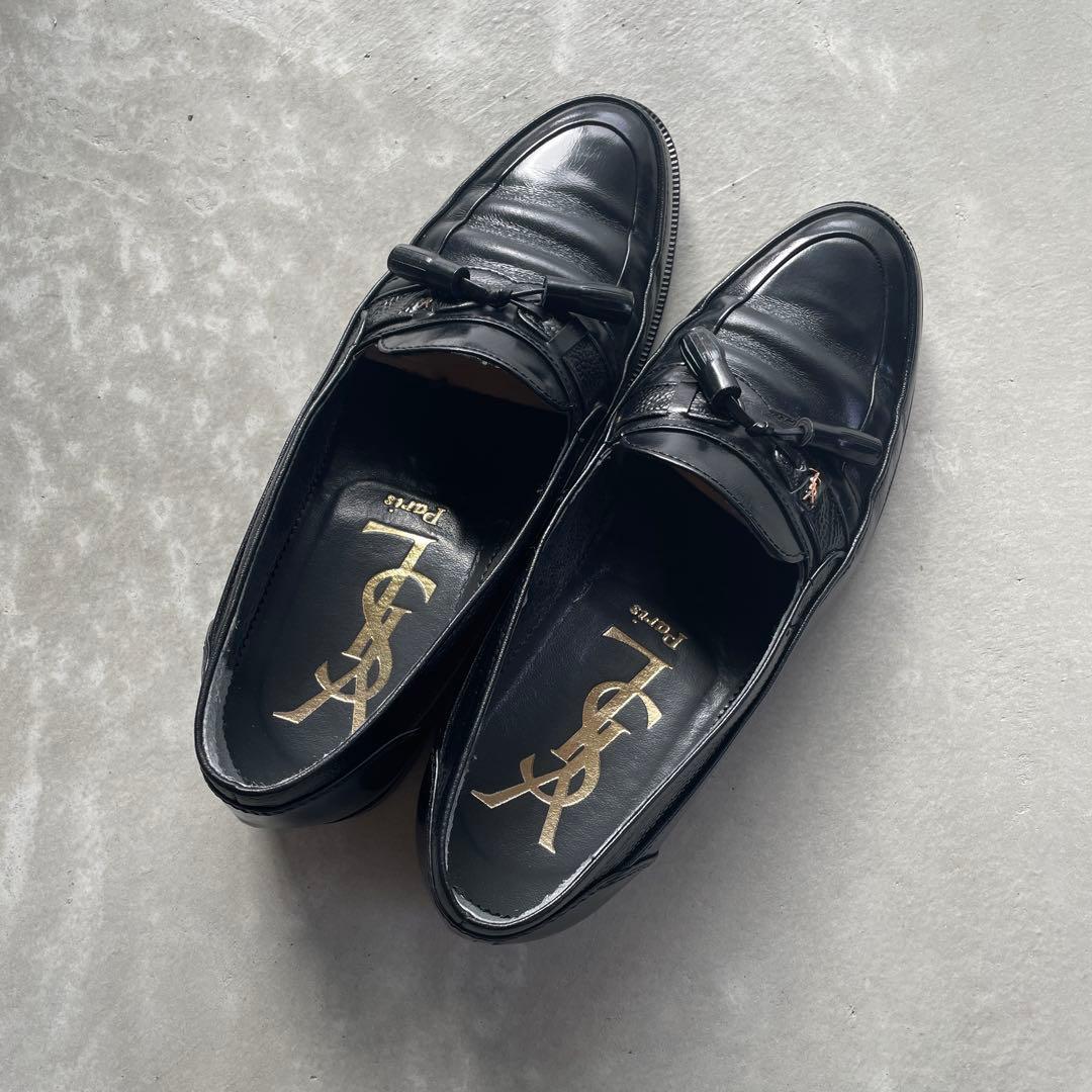 【美品】YSL イヴ・サンローラン タッセル ローファー 黒 革靴