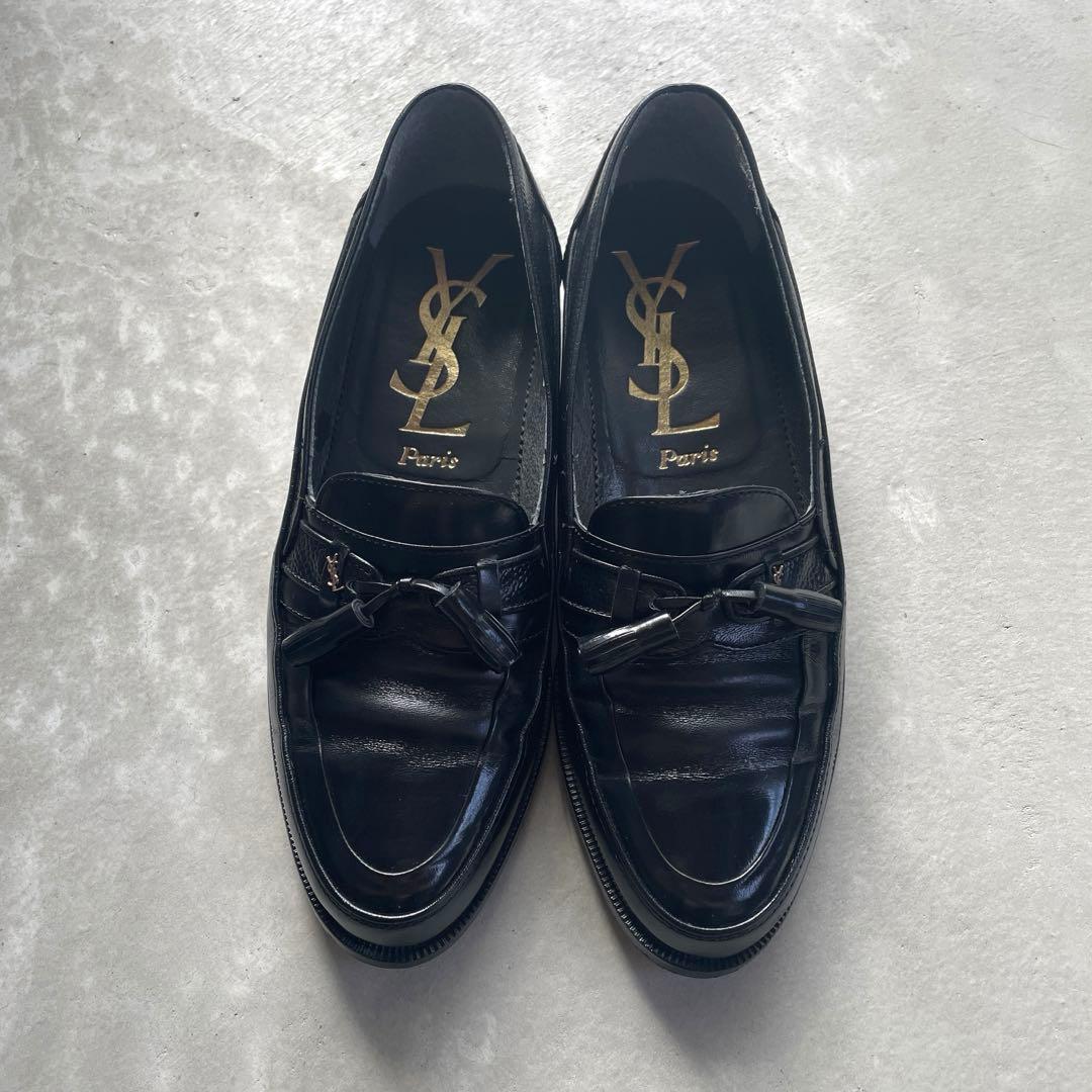 【美品】YSL イヴ・サンローラン タッセル ローファー 黒 革靴