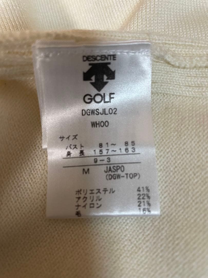 デサントゴルフ　リュクス　変形タートルネック　ニット　ハイネック　スワロフスキー