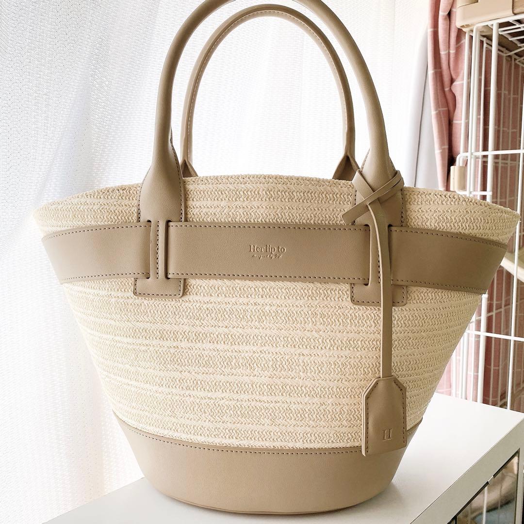 herlipto Palma Tote Bag taupe カゴバッグ