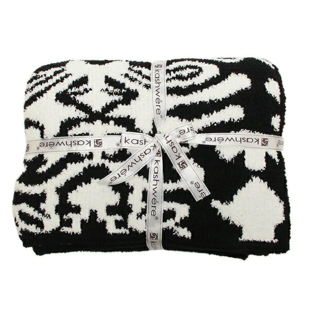 kashwere カシウエア ダマスクブランケット ブラッククリーム