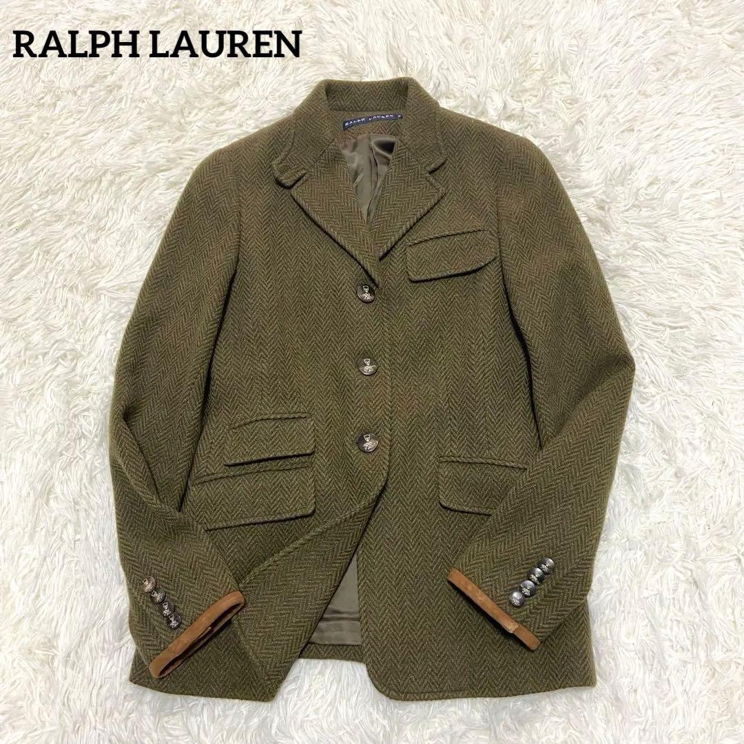 美品　RALPH LAUREN ラルフローレン　ヘンリーボーンジャケットツィード