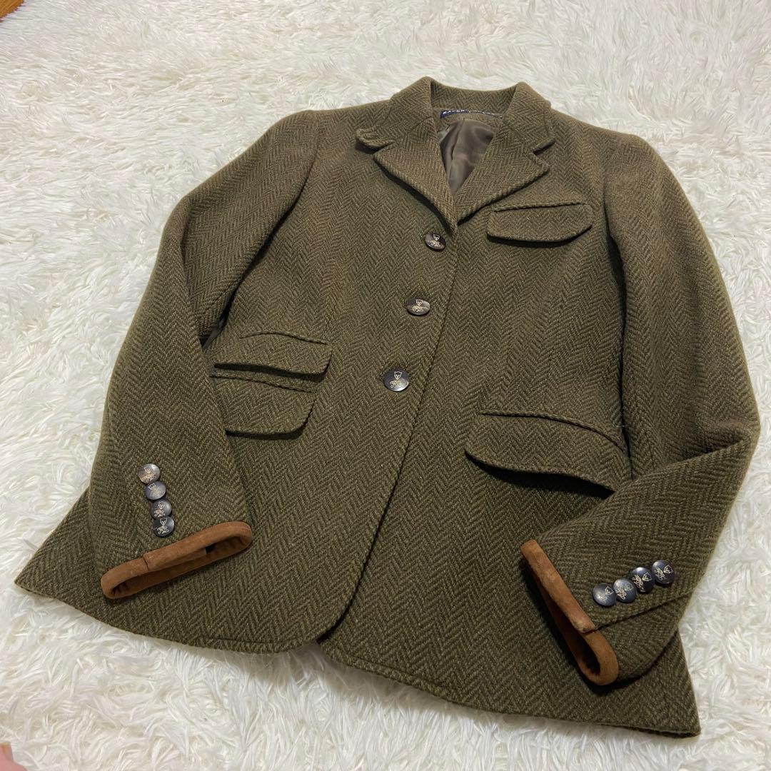 美品　RALPH LAUREN ラルフローレン　ヘンリーボーンジャケットツィード