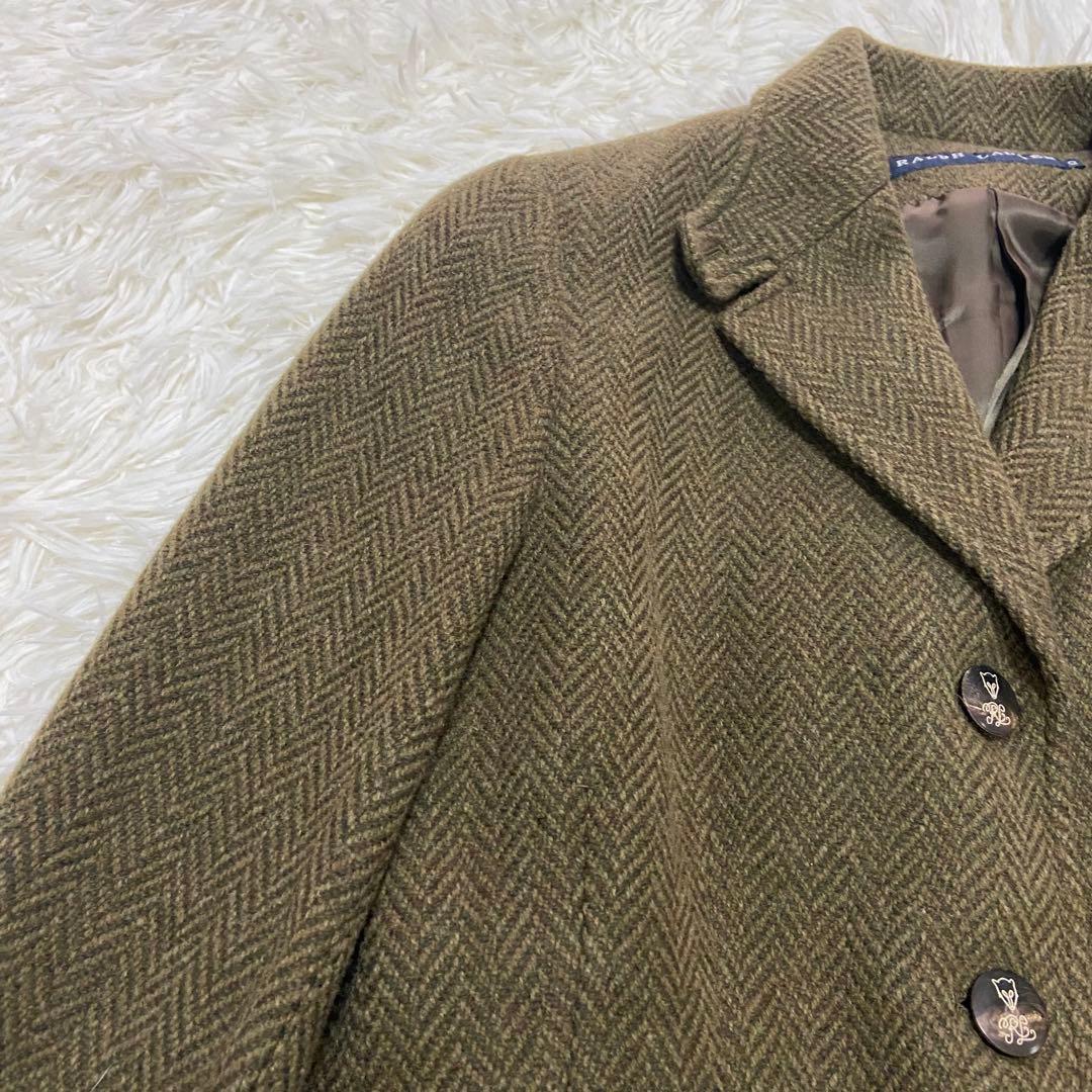 美品　RALPH LAUREN ラルフローレン　ヘンリーボーンジャケットツィード