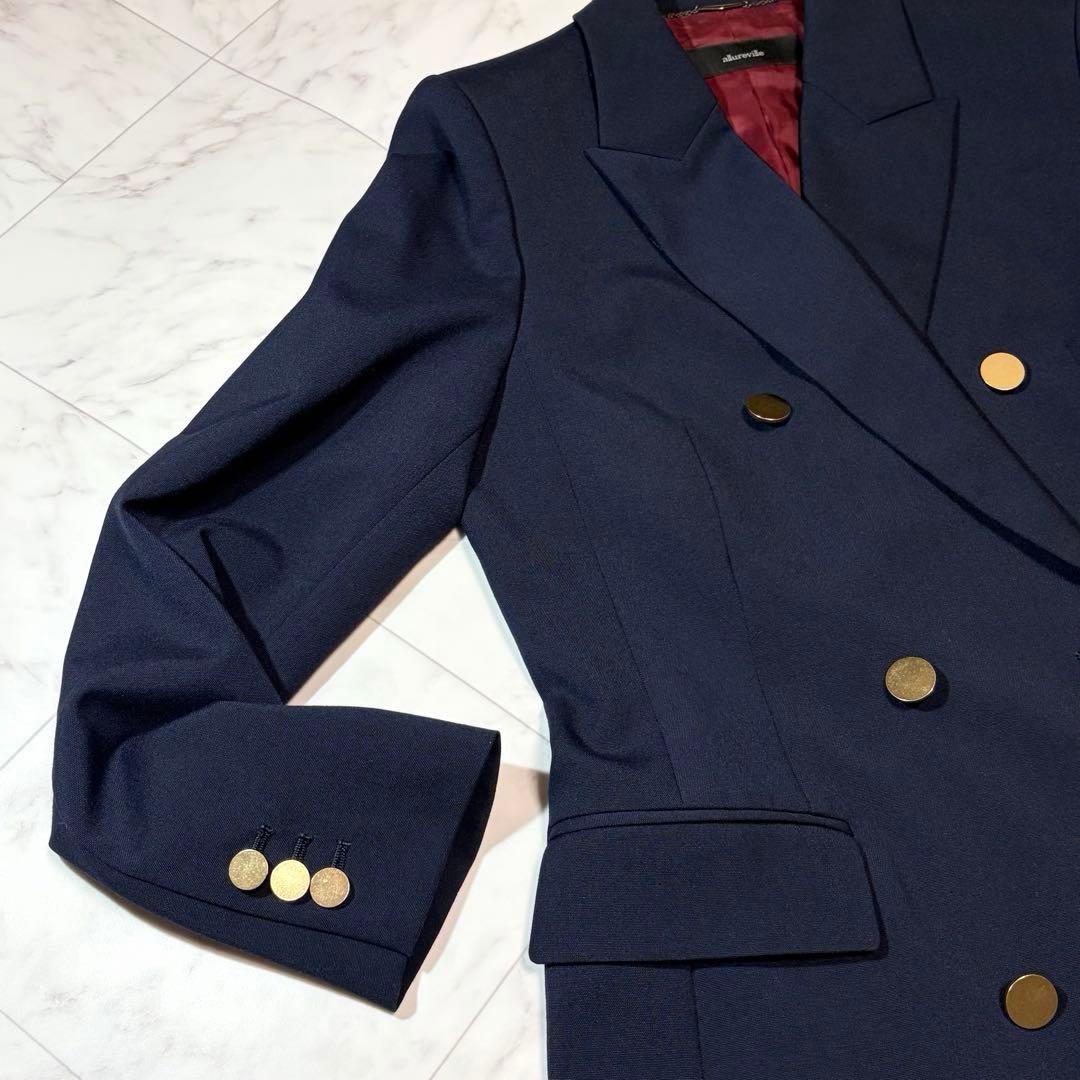 美品 allureville 紺ブレ 金ボタン ダブルジャケット サイズ1
