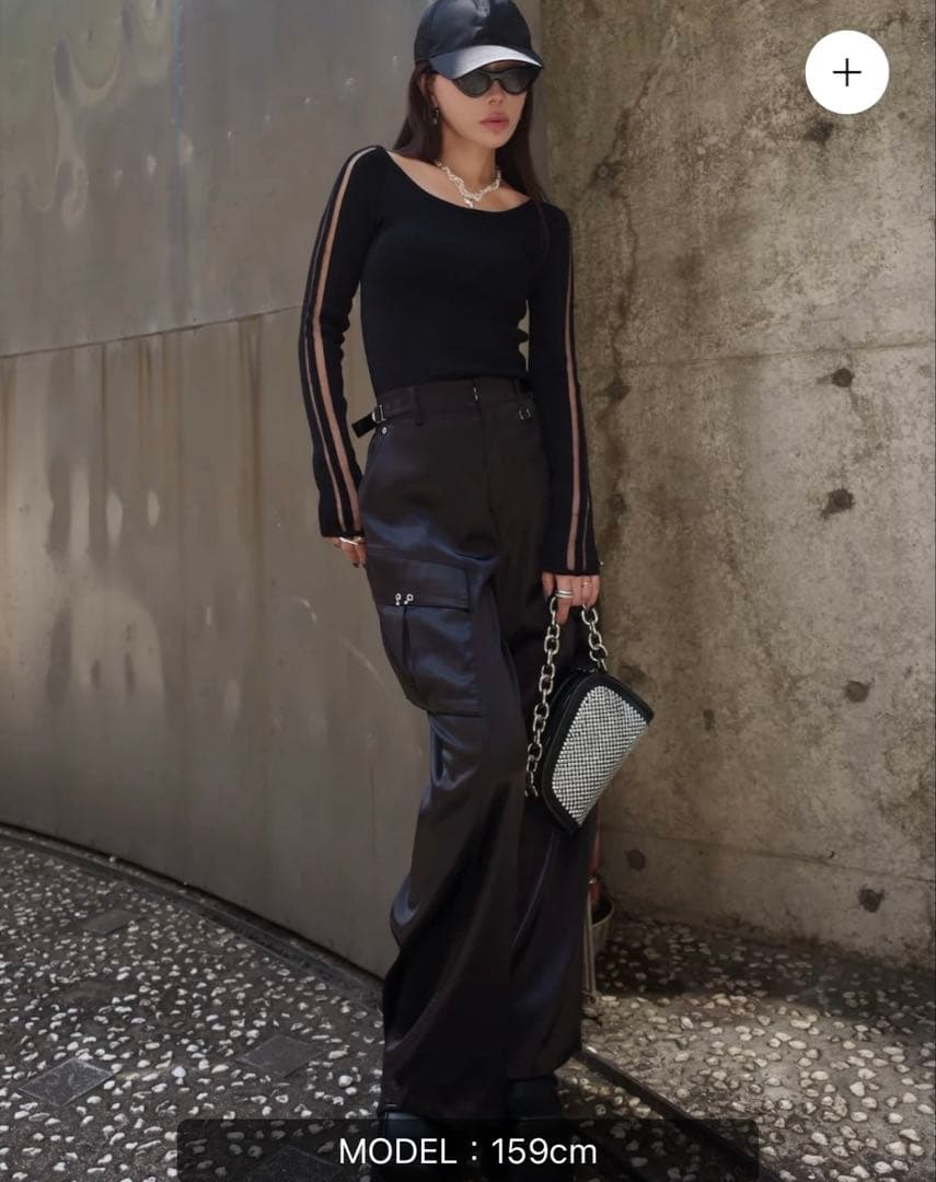 glam lips シアー DOUBLE ライン ラメニット ブラック　試着のみ