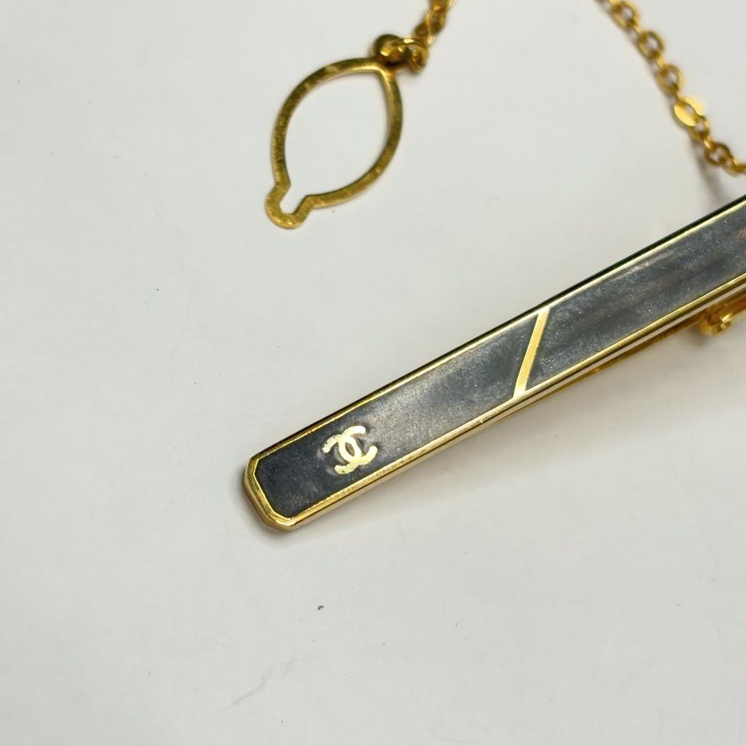 CHANEL ネクタイピン ヴィンテージ 24KGF ココマーク グレー系