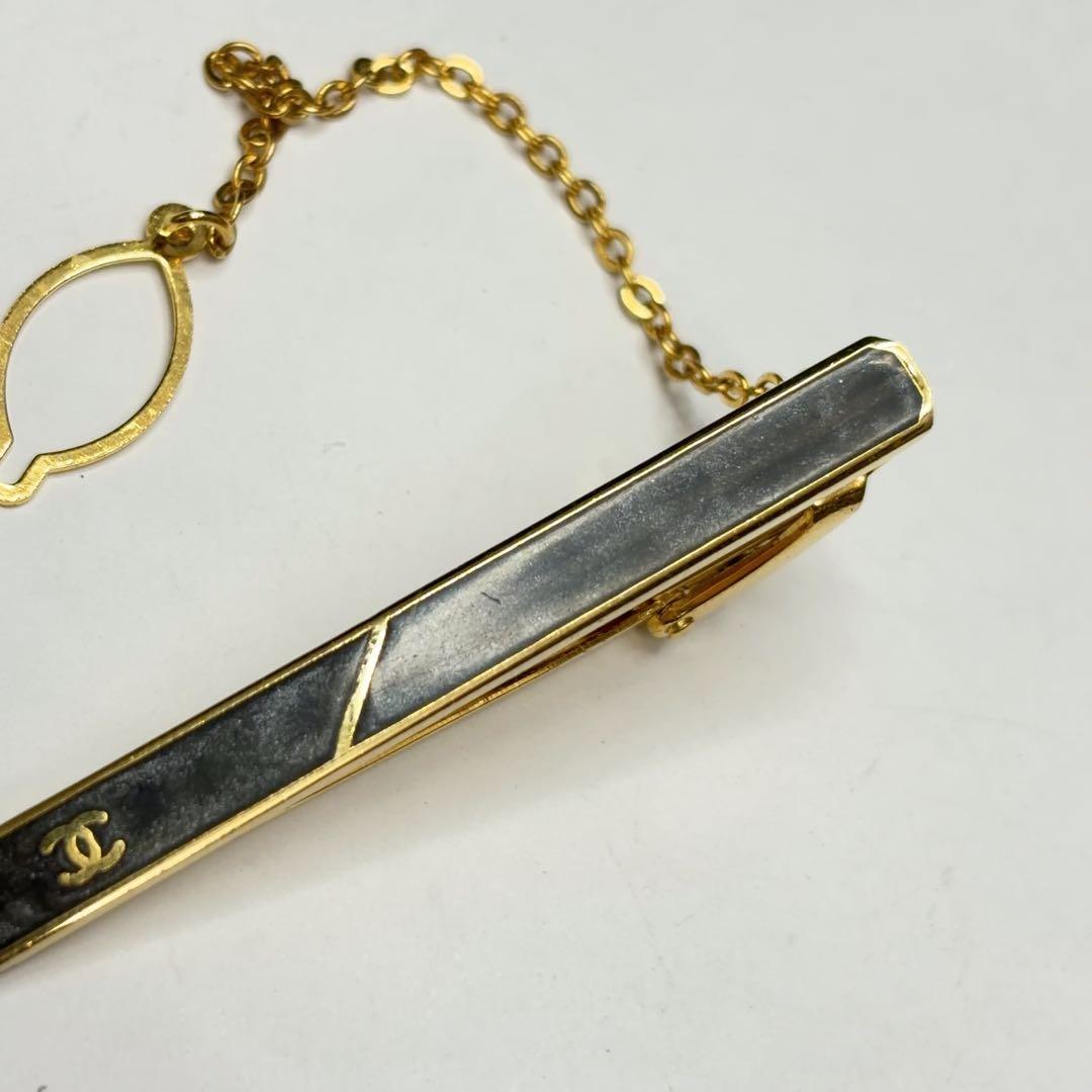 CHANEL ネクタイピン ヴィンテージ 24KGF ココマーク グレー系