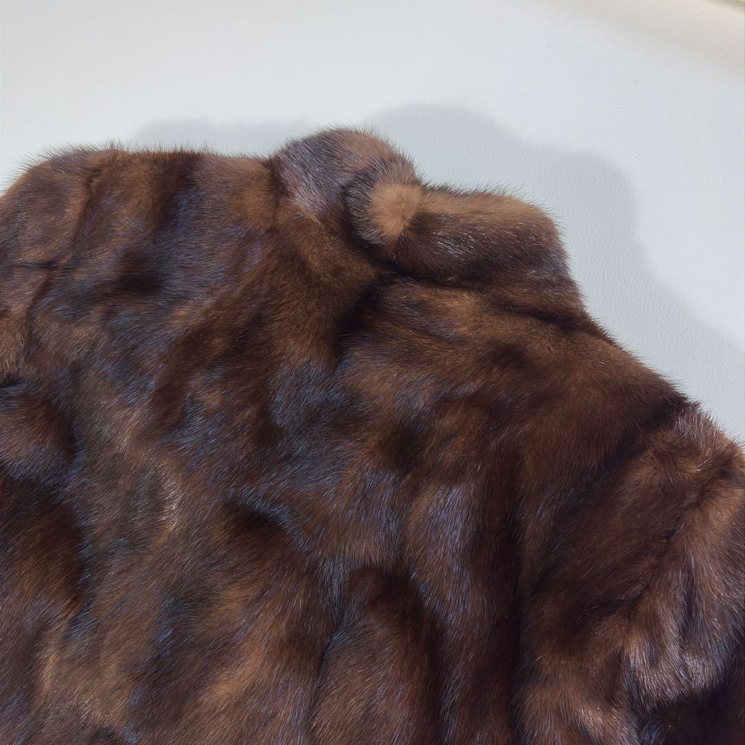 高級 IWASAKI 毛皮コート ファーコート ミンク ロング ダークブラウン