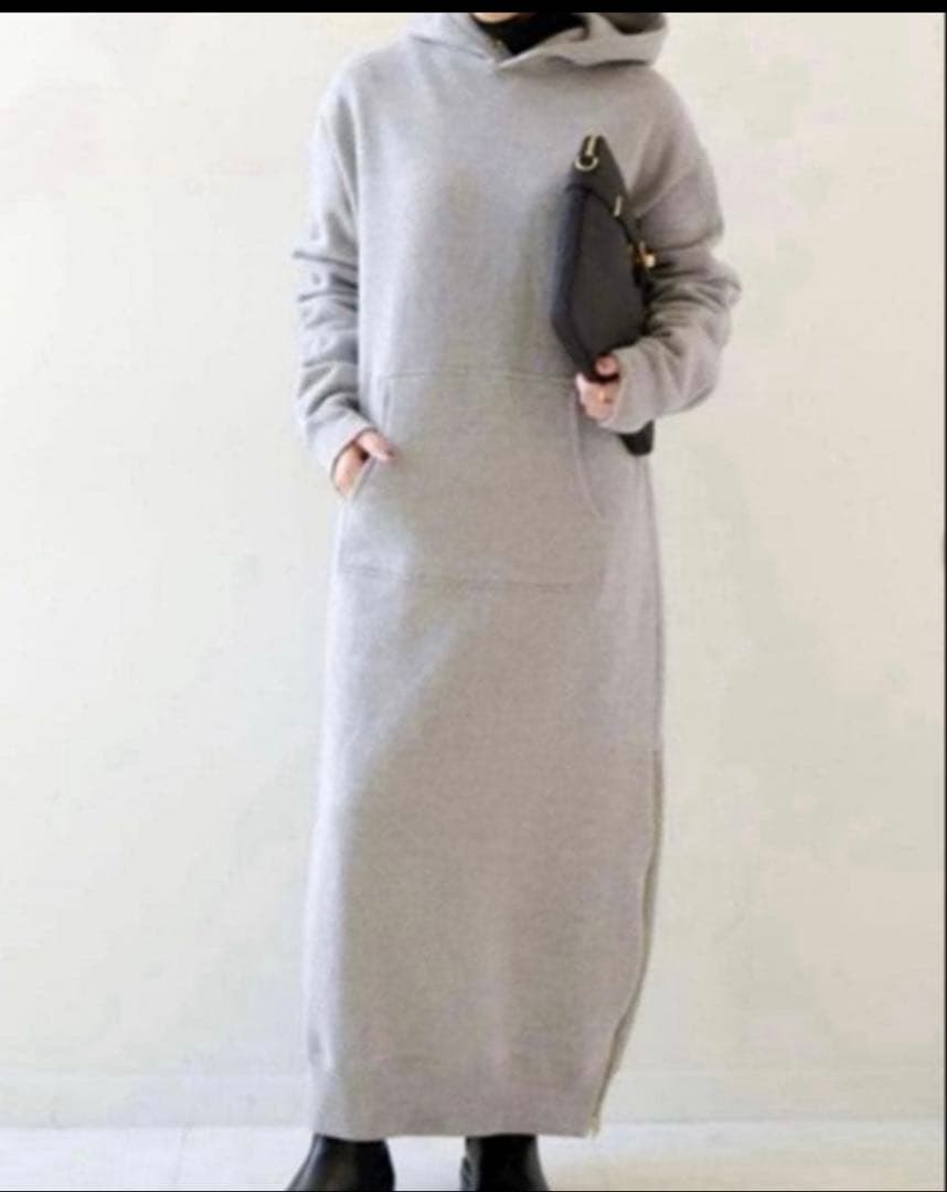 ドゥーズィエムクラス　スウェット ドレス　スウェットワンピース/グレー