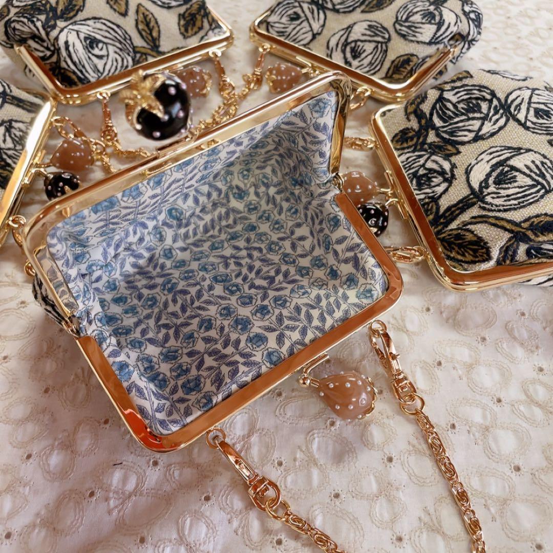 優しく　ミナペルホネン　rosy がま口　ポーチ