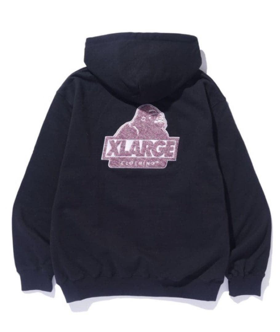 XLARGE ブラック フード付きパーカー