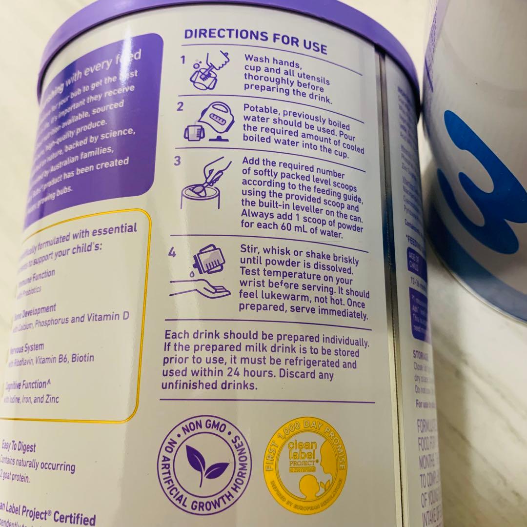 【New缶】bubsバブズやぎ山羊A2粉ミルクステップ3(12〜36ヶ月)3缶