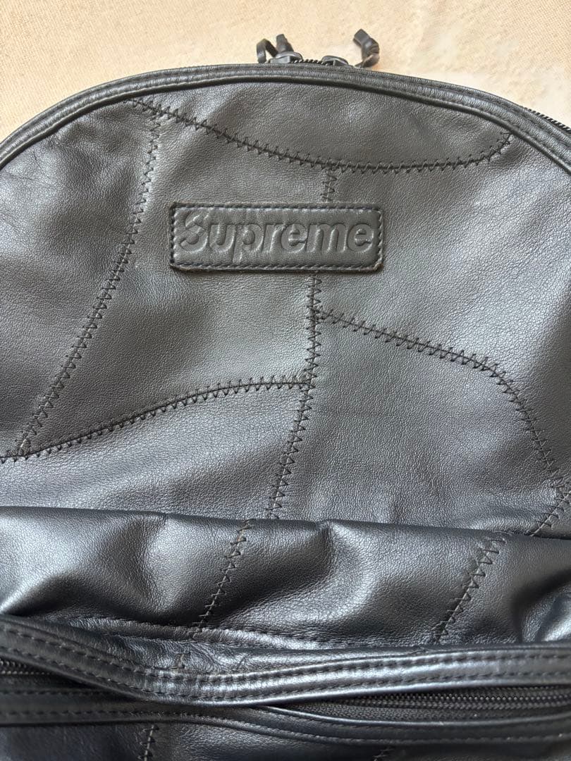 Supreme シュプリーム レザー バックパック 黒