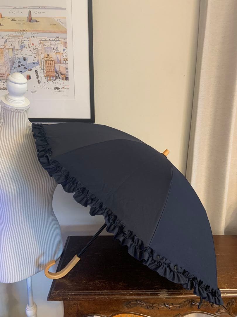 サンバリア　2段折りたたみ日傘　ネイビー