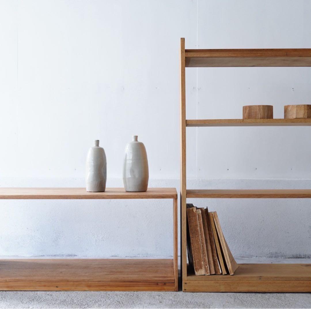 古い無垢材のローボード