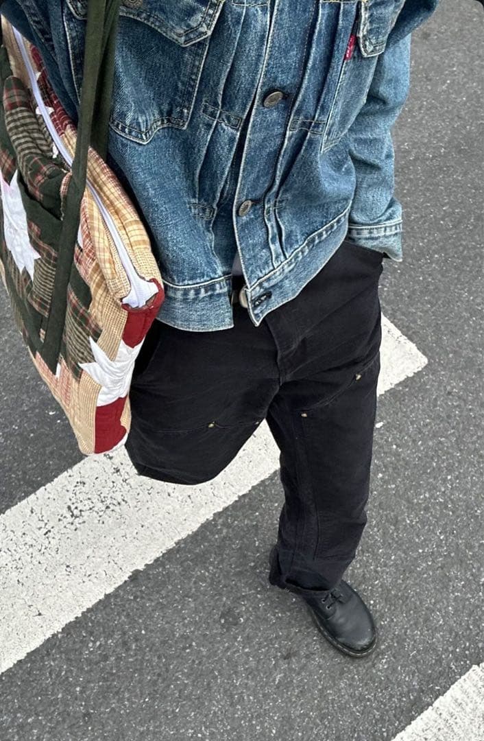 (値下げ可)usa製 34x30 Carhartt ダブルニー ブラック