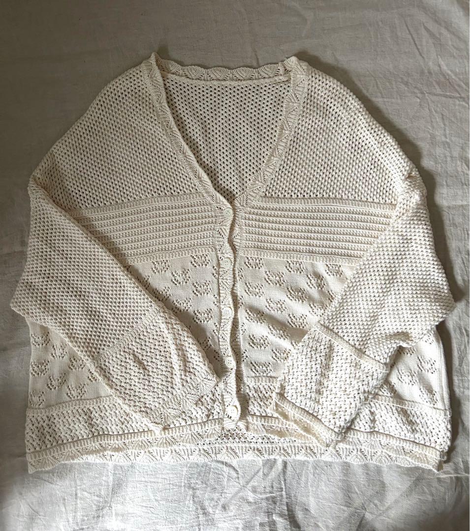 美品　nanadecor オーガニックコットンカーディガン