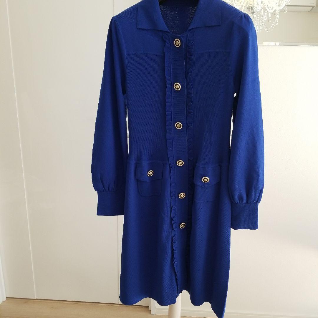 新品未使用　スーパービューティー　ロングカーディガン　ブルー　青